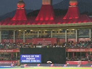A tribute to the Indian Armed Forces displayed on the screen during match 58 of the Indian Premier League season 18 (IPL 2025) between Punjab Kings and Delhi Capitals held at the Himachal Pradesh Cricket Association Stadium, Dharamshala on the 8th May 2025.
